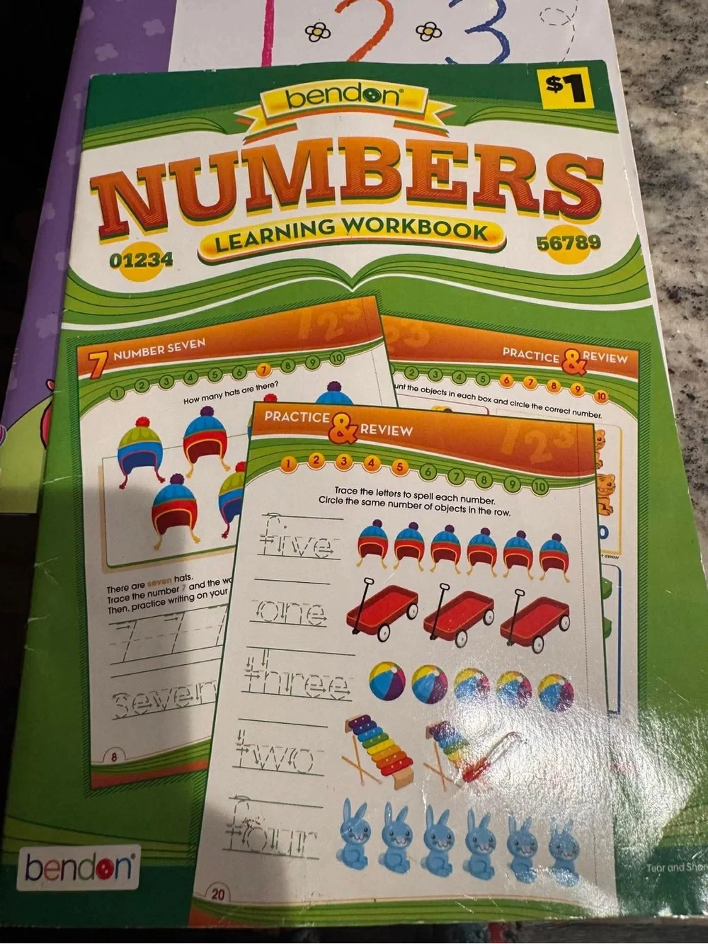 3pc pre k work books Bendon Numbers Learning Workbook - Numbers Practice